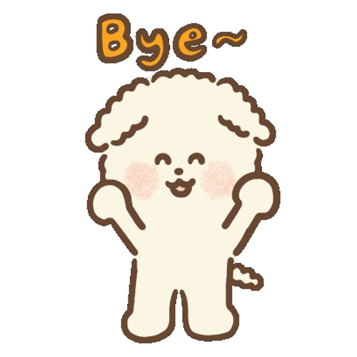 Beige Cartoon Dog Bye GIF