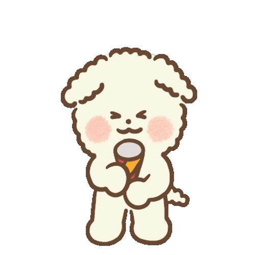 Beige Cartoon Dog Celebrate GIF
