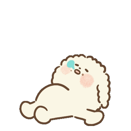 Beige Cartoon Dog Sleeping GIF