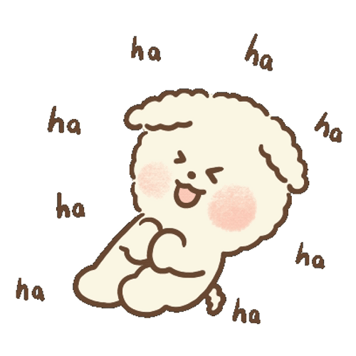 Beige Dog Cartoon Laughing GIF