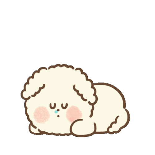 Beige Dog Cartoon Sleeping GIF