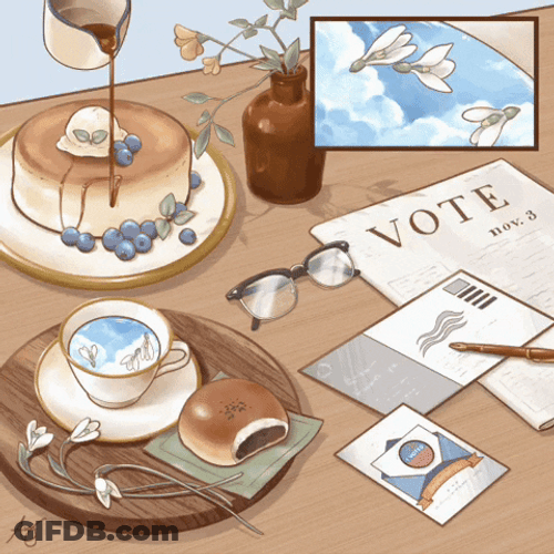 Beige Minimalist Breakfast Table Animation GIF