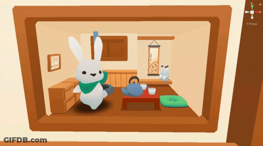 Beige Minimalist Bunny Home Sweet Home GIF