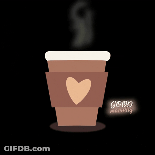 Beige Minimalist Good Morning Coffee GIF