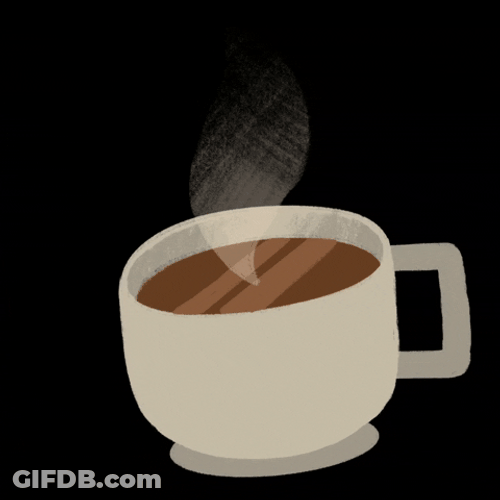 Beige Minimalist Smoking Coffee GIF