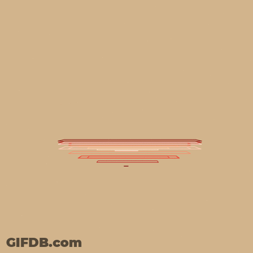 Beige Minimalist Spinning Square Sketch GIF