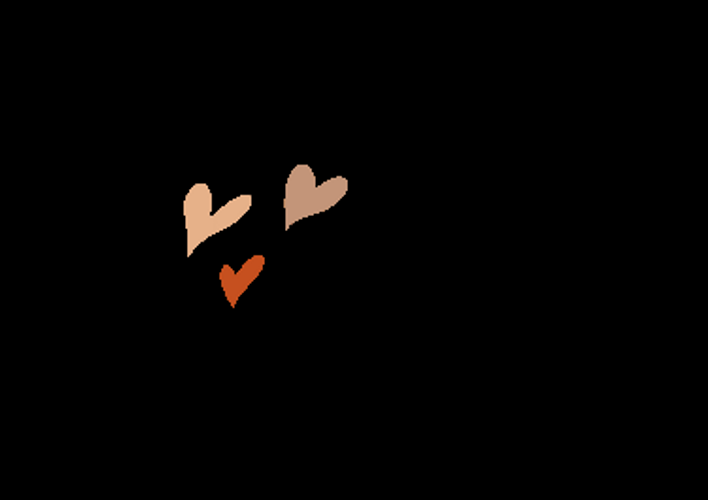 Beige Minimalist Triple Heart Flickering GIF