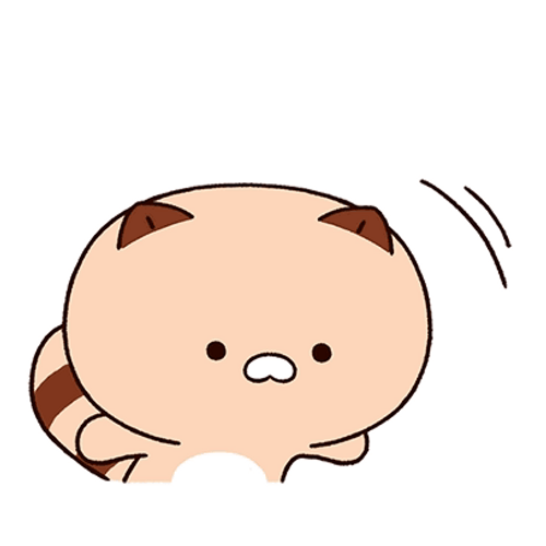 Beige Racoon Cartoon Bow GIF