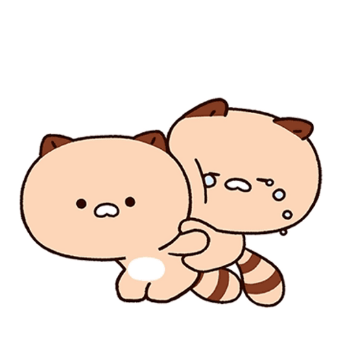 Beige Racoon Cartoon Crying GIF