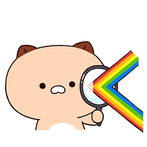 Beige Racoon Cartoon Deflecting Rainbows GIF