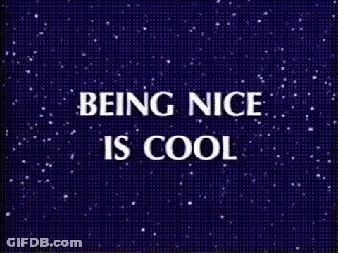 Being Nice Is Cool Poster On Purple Background GIF