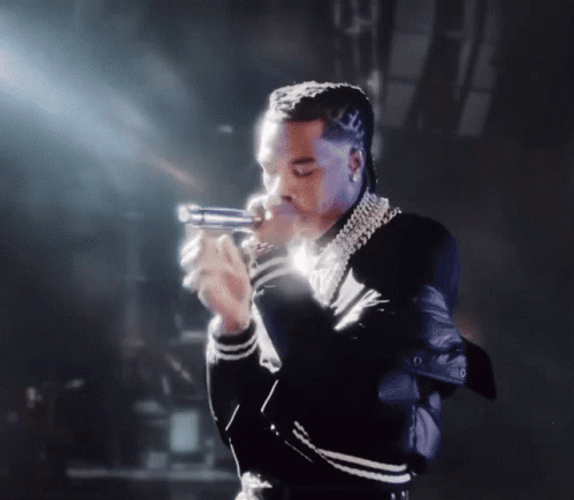 Bejeweled Lil Baby Performing Intensely GIF