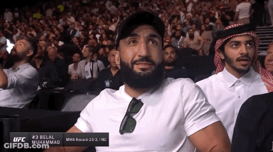 Belal Muhammad Cheering With The Audience GIF