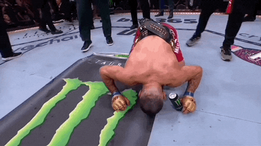 Belal Muhammad Kissing Octagon Floor GIF