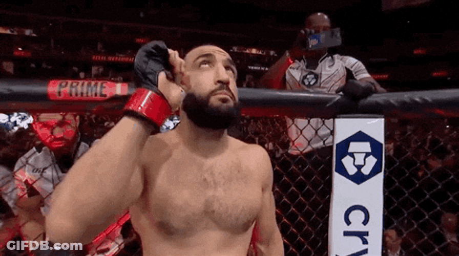 Belal Muhammad Pointing Up Thankful GIF