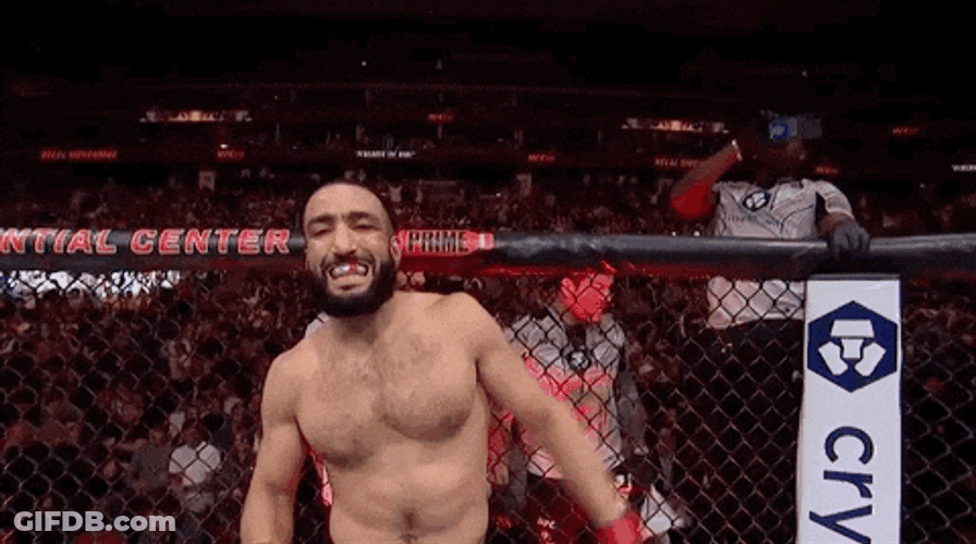 Belal Muhammad Showing Mouthguard GIF