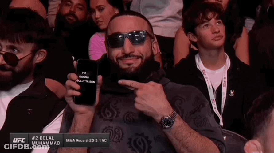Belal Muhammad Showing Phone Screen GIF