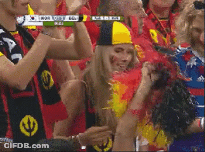 Belgium Fans Cheering GIF