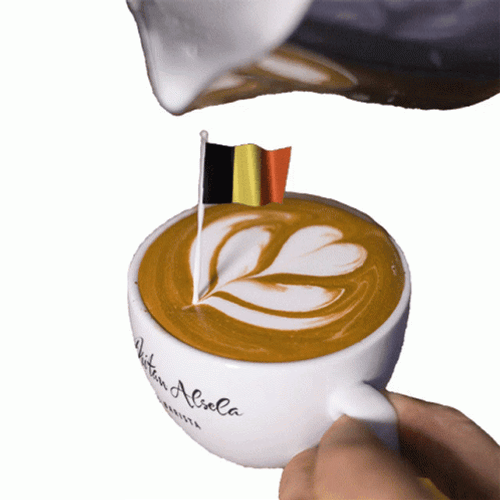 Belgium Flag Latte Art GIF