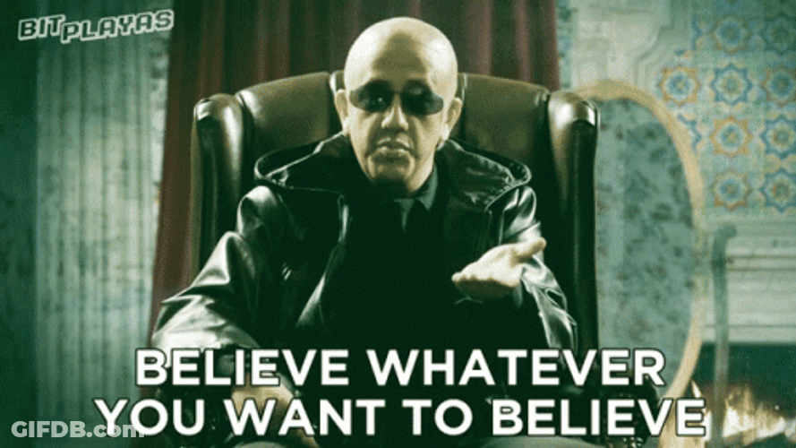 Believe Whatever You Want To GIF