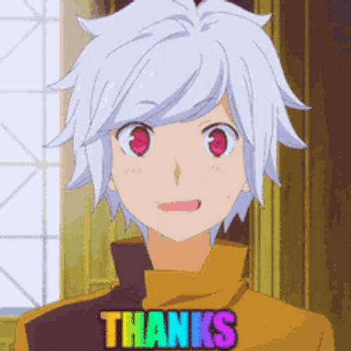 Bell Cranel Thank You Anime Blush Smile GIF