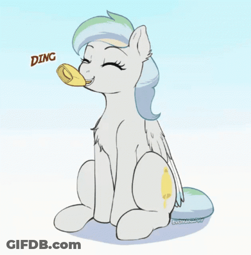 Bell Ringing White Unicorn GIF