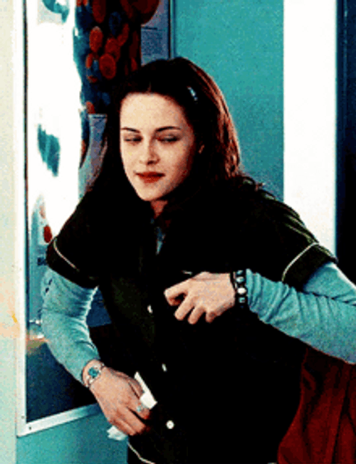 Bella Swan Coming In Classroom School GIF