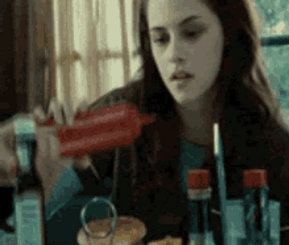 Bella Swan Ketchup Meme Edit Shocked GIF