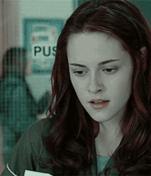 Bella Swan Lip Biting Confused GIF