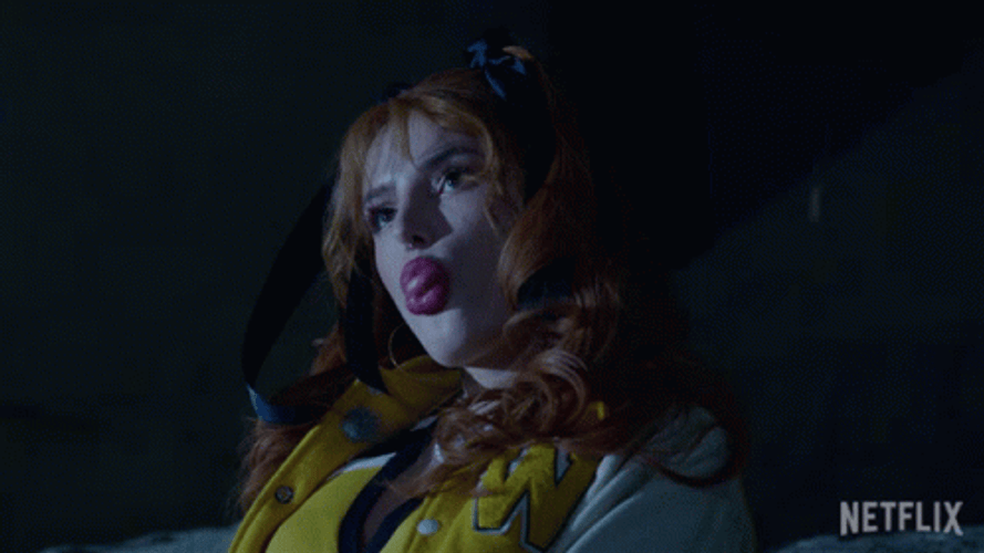 Bella Thorne Blowing Bubble Gum GIF