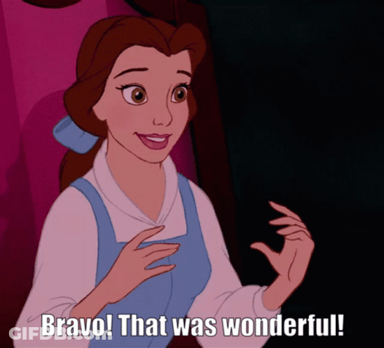Belle Clapping Wonderful While Seating GIF
