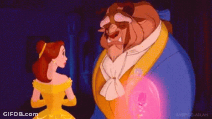 Belle Comforting Beast GIF