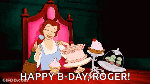 Belle From Beauty And The Beast Holding Cake In Chair GIF