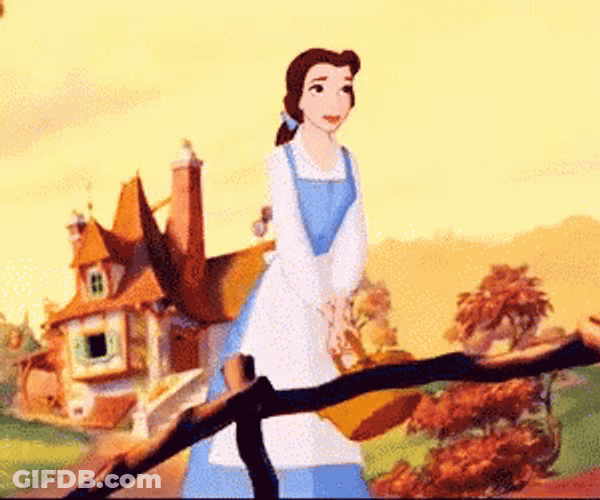 Belle Holding A Basket GIF