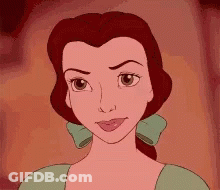 Belle In Green Dress And Bow Earrings GIF