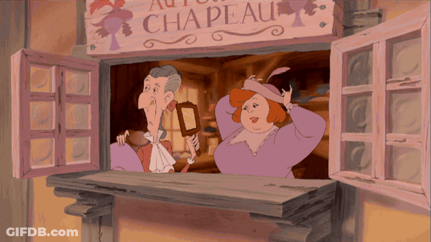 Belle Reading While Walking GIF