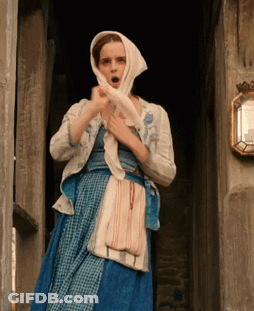 Belle Removing Scarf GIF