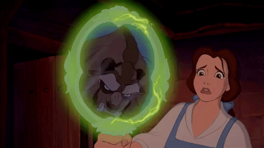 Belle Saw Beast On The Mirror GIF