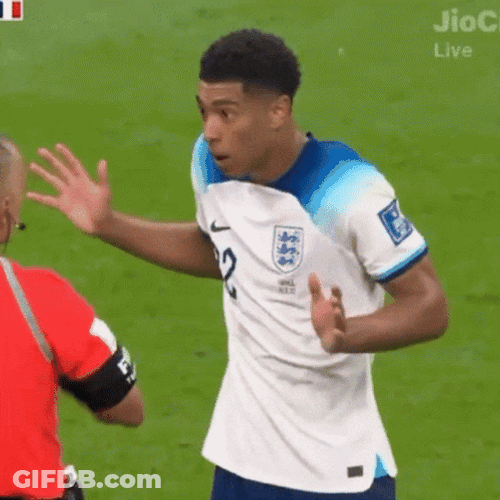Bellingham Shocked During Game GIF