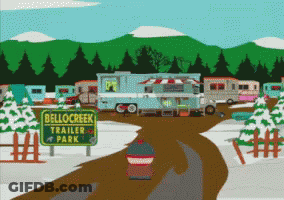 Bellocreek Trailer Park Is Shown In This Cartoon GIF