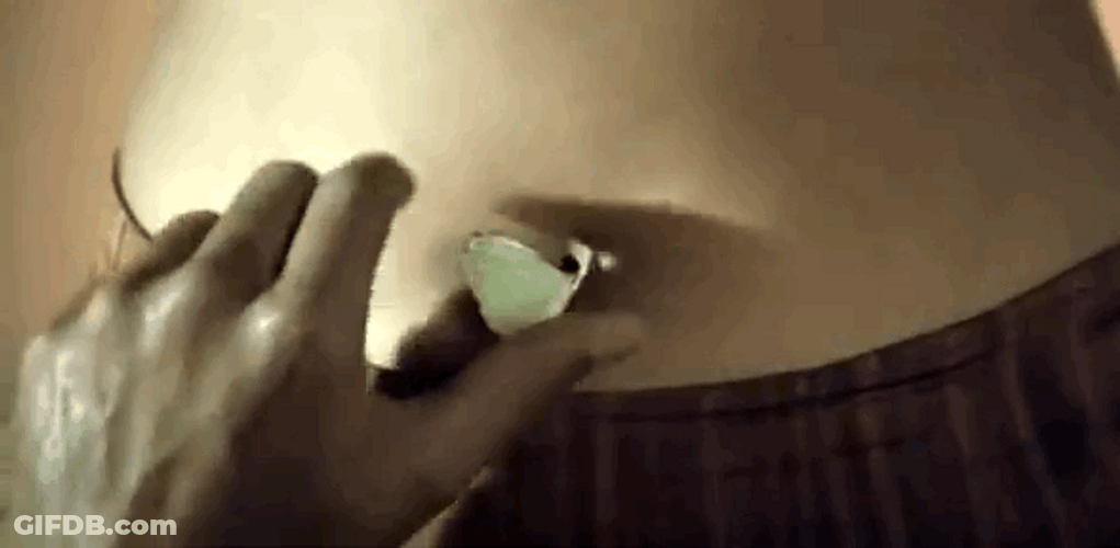 Belly Button Butterflies Ring Button GIF