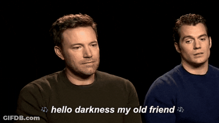 Ben Affleck Blank Stare Hello Darkness Old Friend GIF