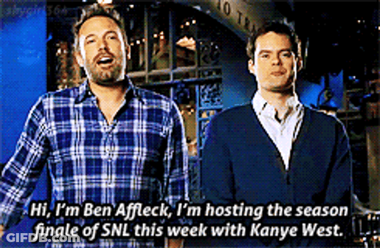 Ben Affleck Kanye West Snl Hosting GIF