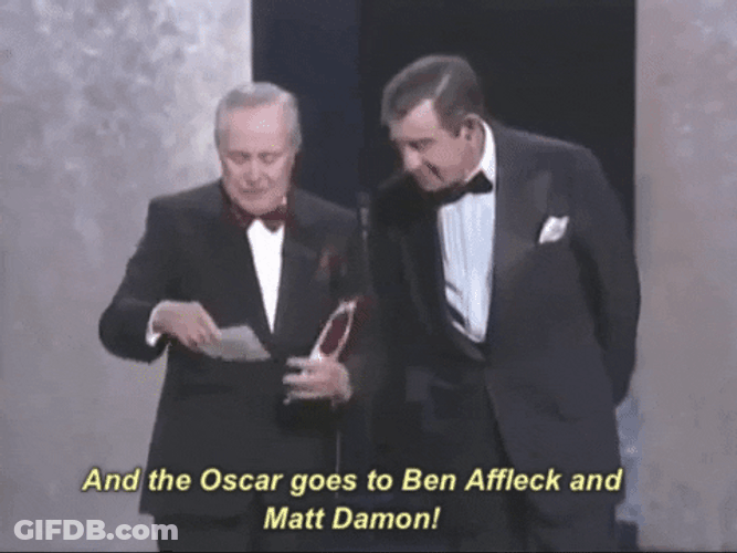 Ben Affleck Matt Damon Legendary Oscars Award GIF