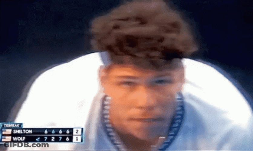 Ben Shelton Biting His Lower Lip GIF
