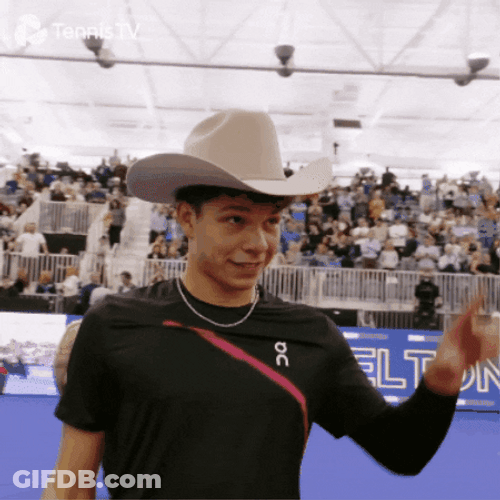 Ben Shelton Pointing Upward GIF