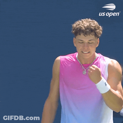 Ben Shelton Shaking His Fist GIF