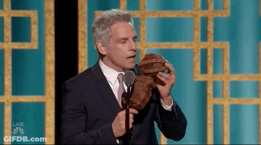 Ben Stiller Eating Golden Globes GIF