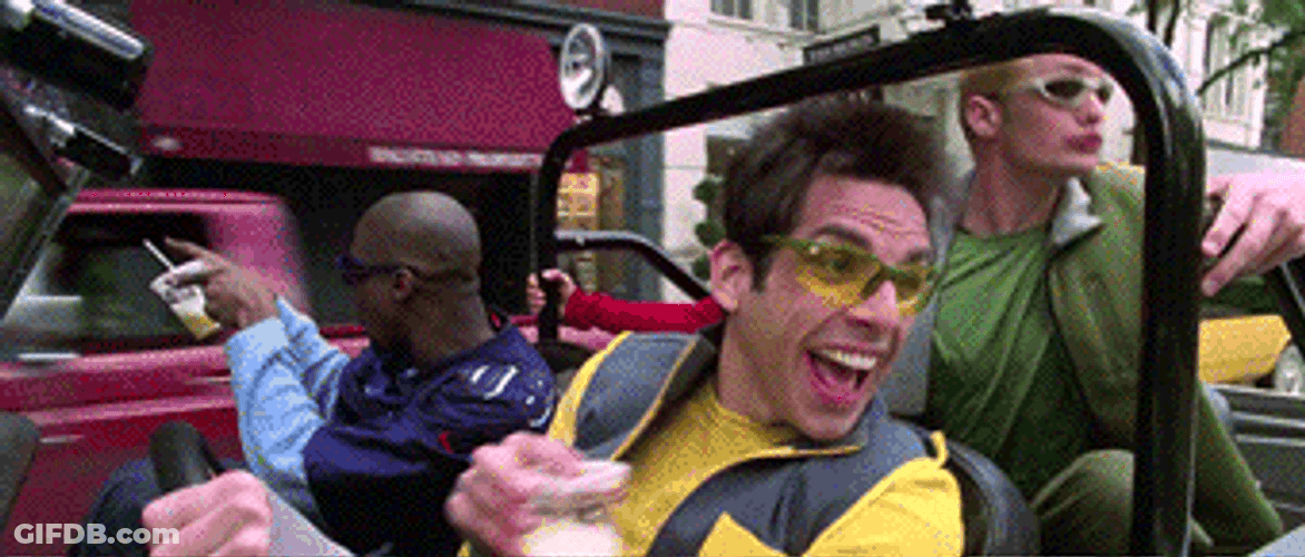 Ben Stiller Happy Roadtrip GIF