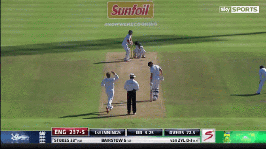 Ben Stokes Sliding Ball GIF